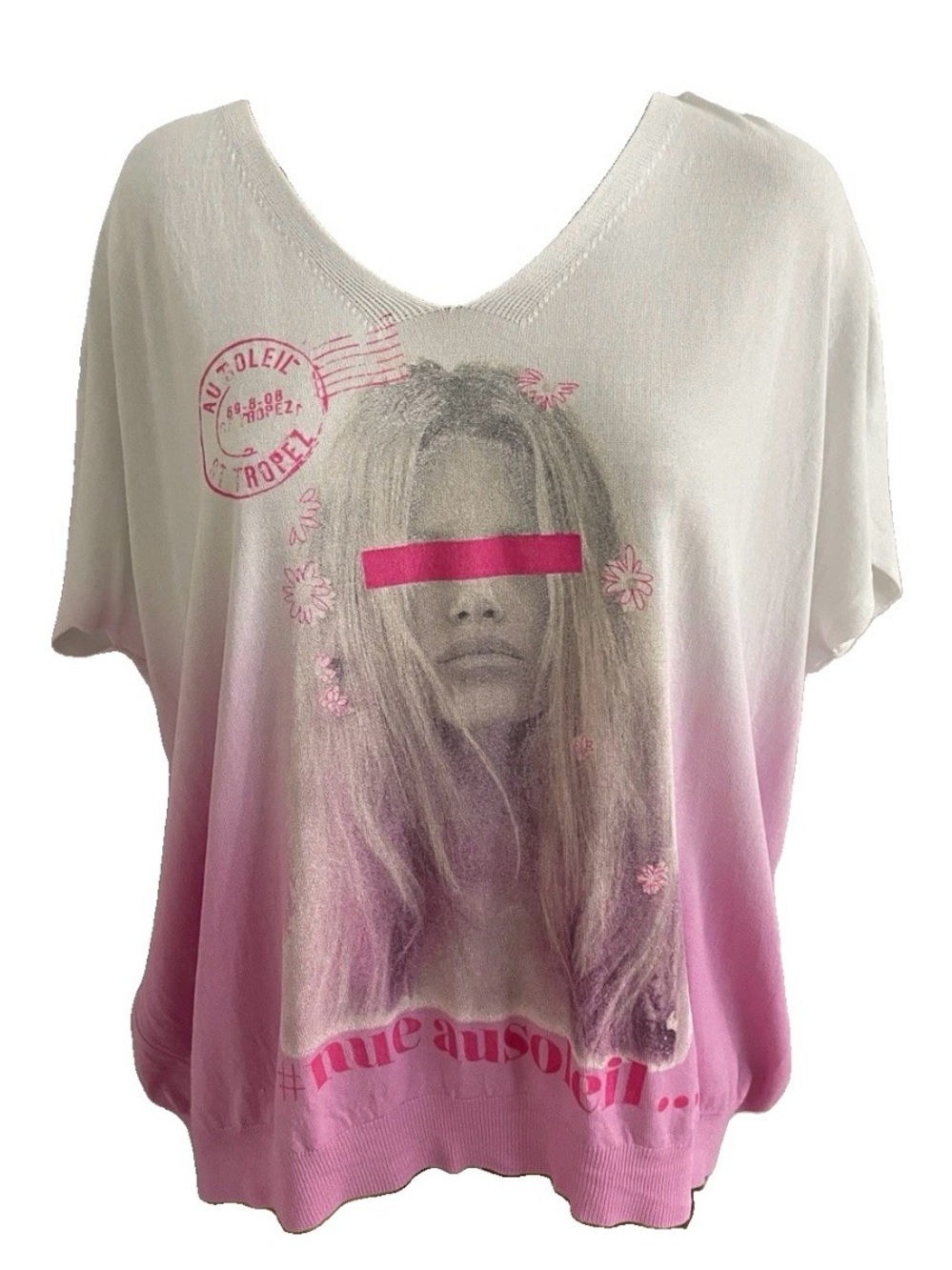 Au Soleil SAN TROPEZ Bridget Bardot Knit TOP O/S